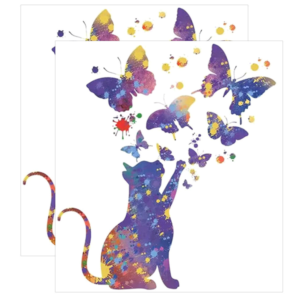 Wall Decal Nursery - 2장의 홈 데코 나비, 고양이 모양