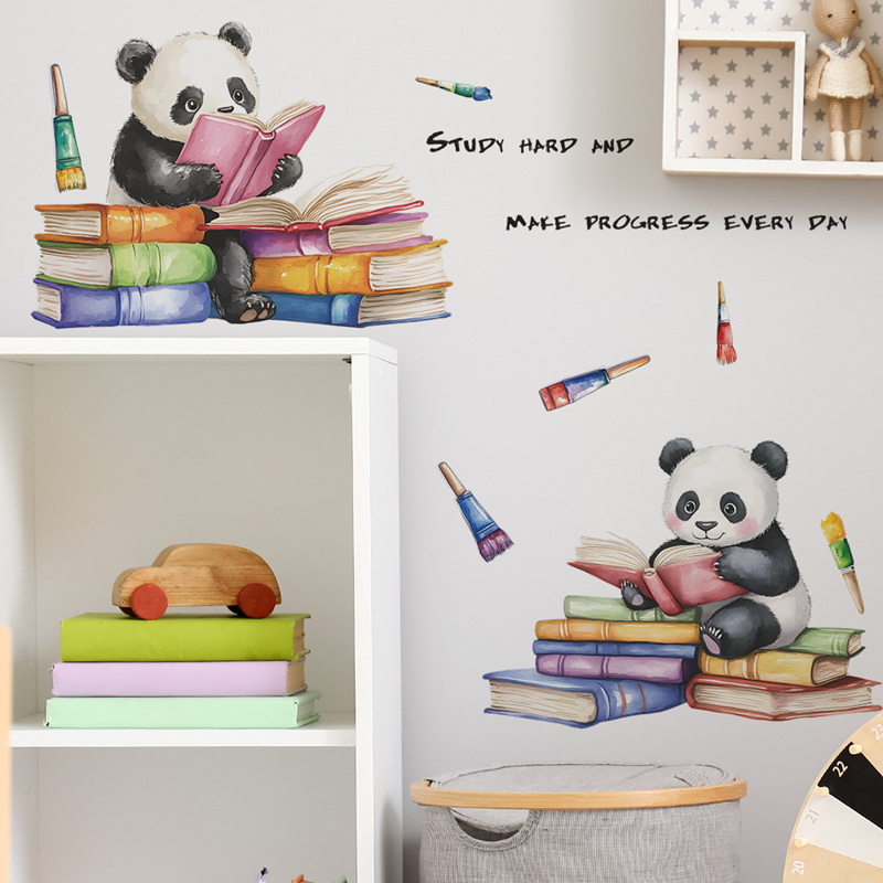 Baby Nursery Murals - 귀여운 아기 팬더 3D 비닐 벽