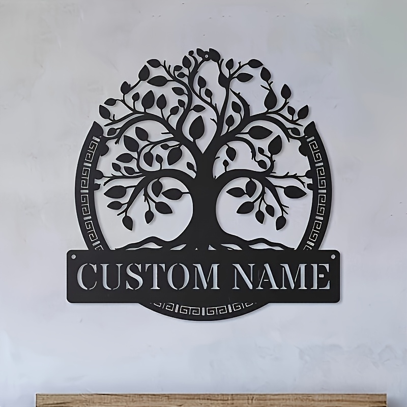 Baby Name Wall Art - 생명의 나무 맞춤형 금속 벽 장식.