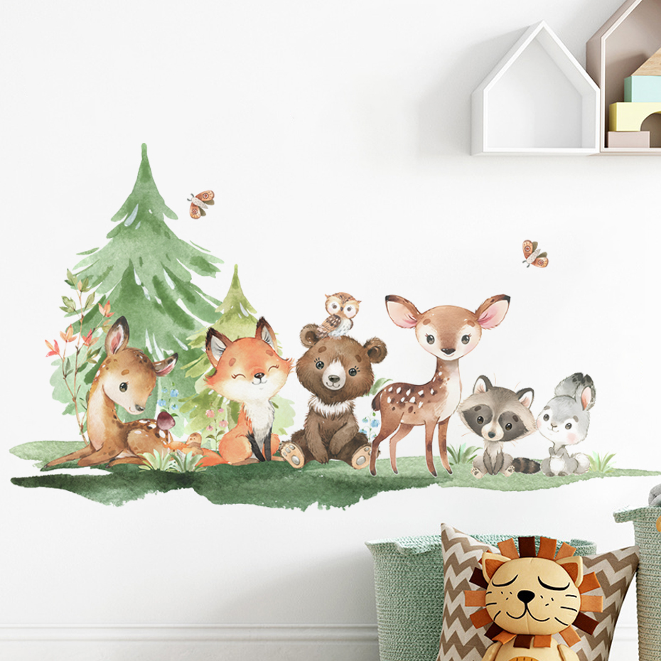 Baby Nursery Forest Theme - 숲 동물 테마 곰 사슴 토끼