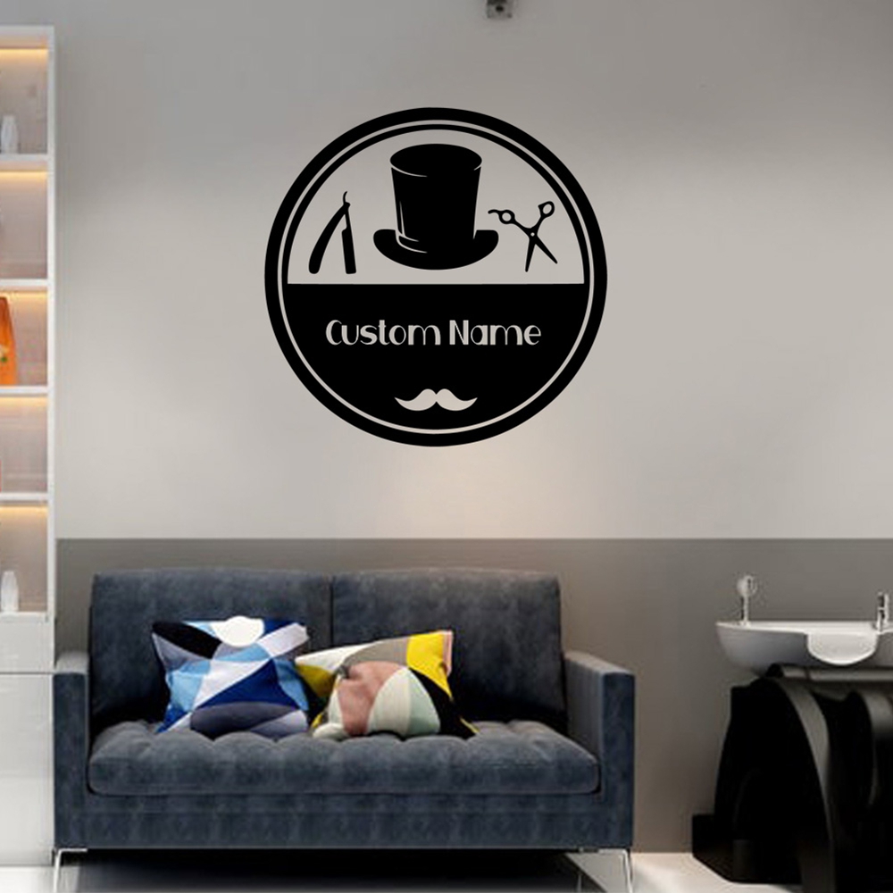 Wall Decal Nursery - 1PC 귀여운 미용실 맞춤형 이름 보육원