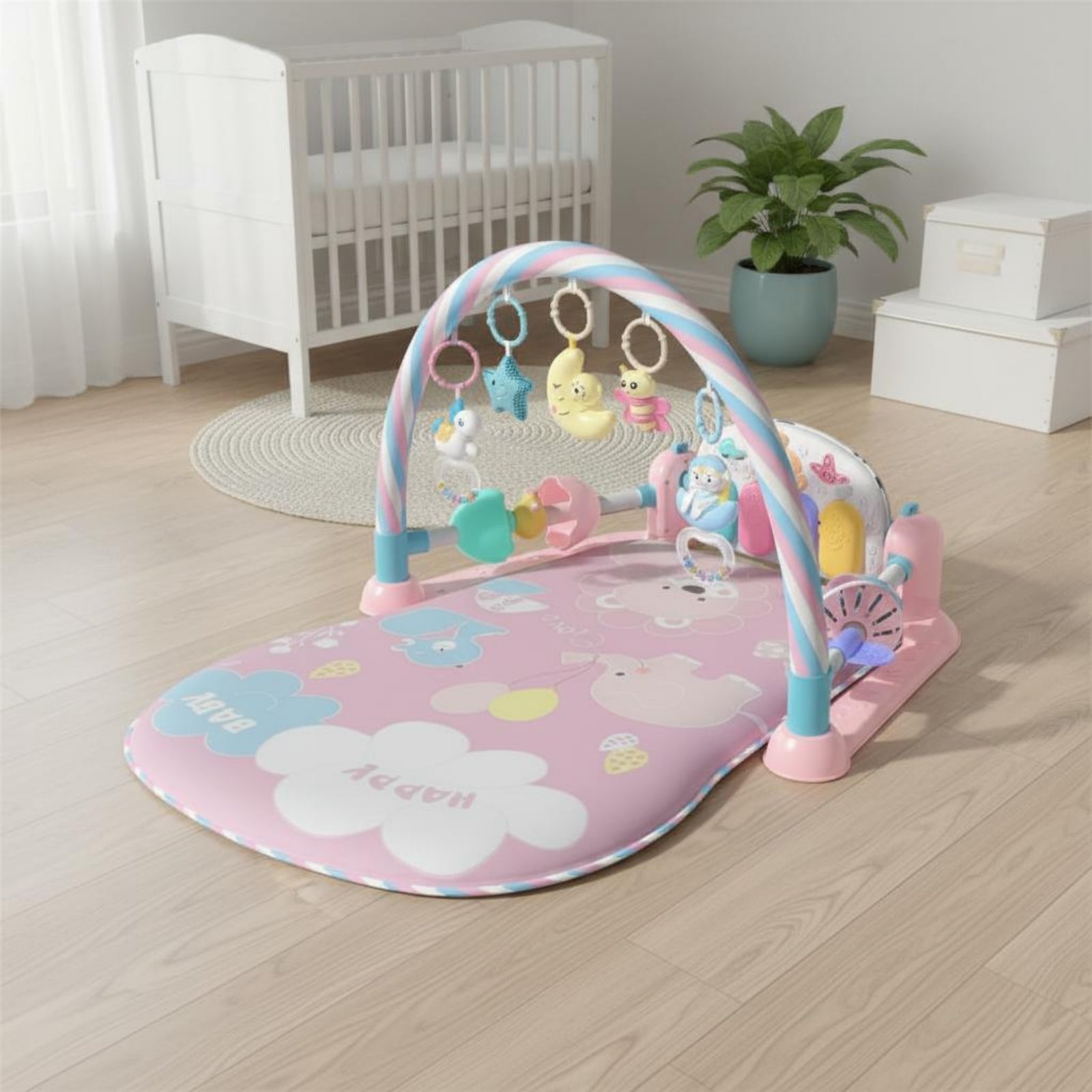 아기 놀이펜 피아노 음악 기능 포함, 뮤지컬 아기 침대 - Baby Nursery Bed 리뷰 및 가격