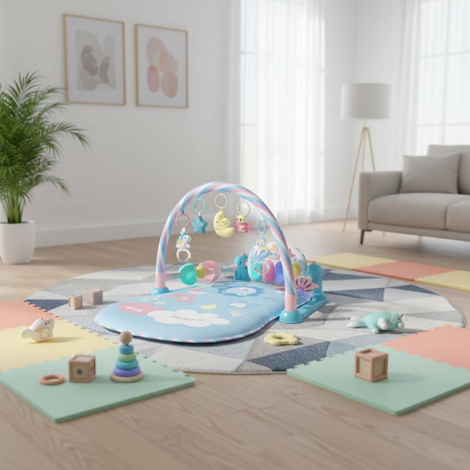 아기 놀이펜 피아노 음악 기능 포함, 뮤지컬 아기 침대 - Baby Nursery Bed 리뷰 및 가격
