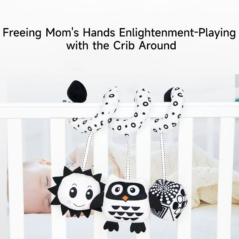 아기 나선형 봉제 장난감, 흑백 딸랑이 장난감, 걸이식 - Crib Mobile Musical 리뷰 및 가격