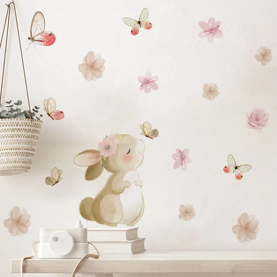보헤미안 스타일 꽃무늬 토끼 나비 벽 데칼, 아이방,  - Wall Decal Nursery 리뷰 및 가격