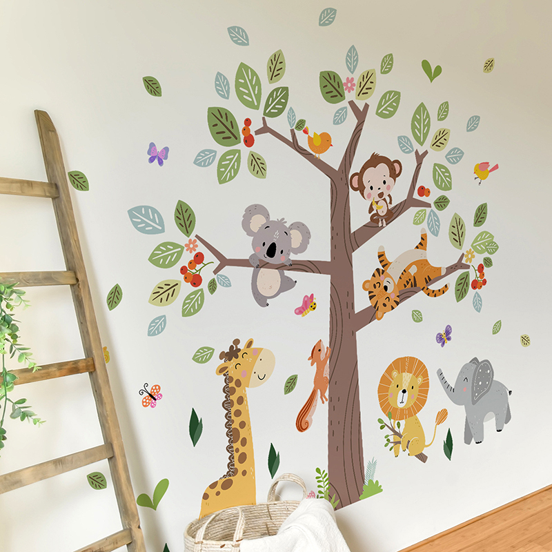 대형 정글 동물 벽 스티커 비닐 코끼리 기린 동물원 파 - Baby Zoo Nursery 리뷰 및 가격