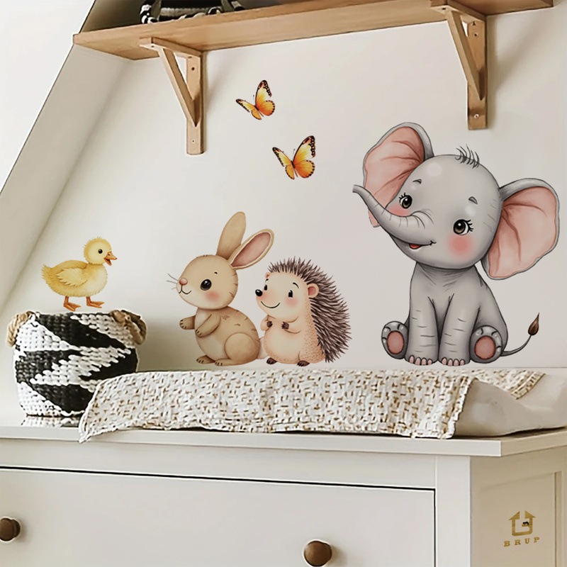 만화 동물 벽 스티커-코끼리 토끼 고슴도치 보육 데칼, - Wall Decal Nursery 리뷰 및 가격