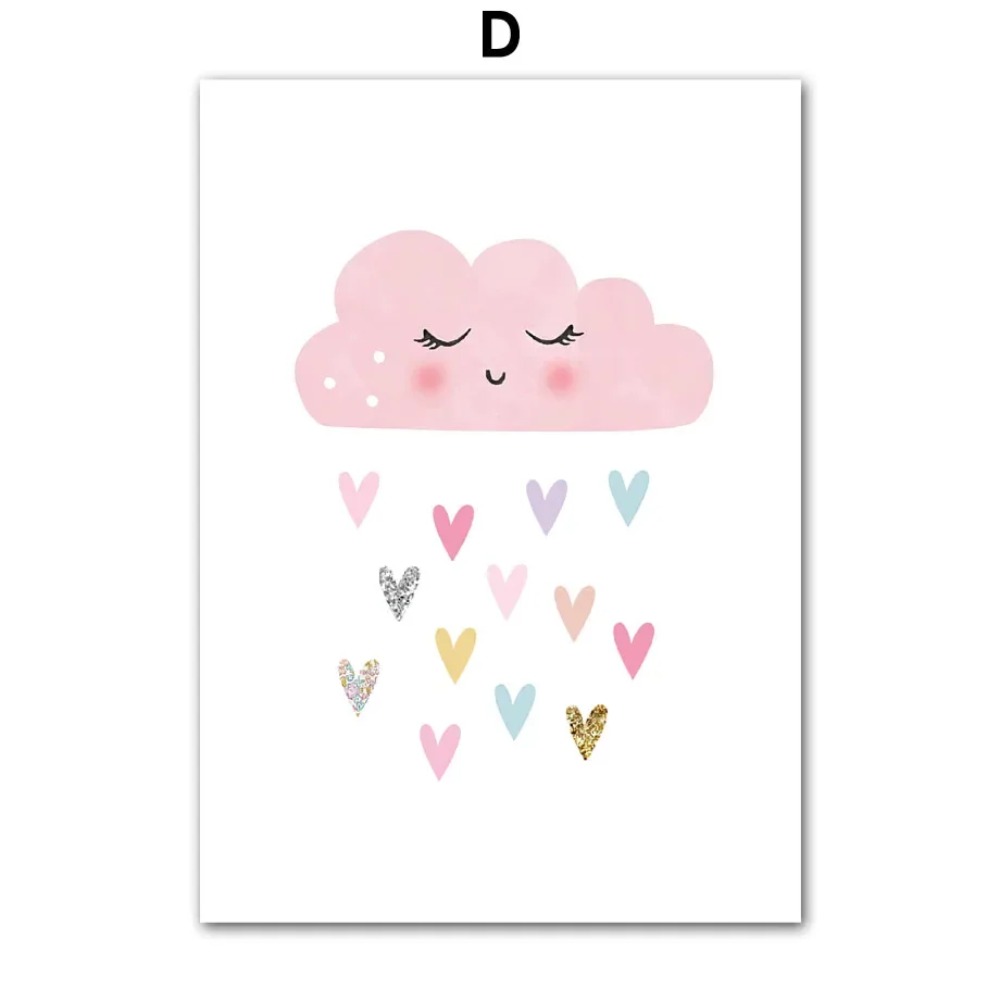 핑크 유니콘 토끼 무지개 구름 꽃 보육원 벽 예술 캔버 - Baby Name Wall Art 리뷰 및 가격