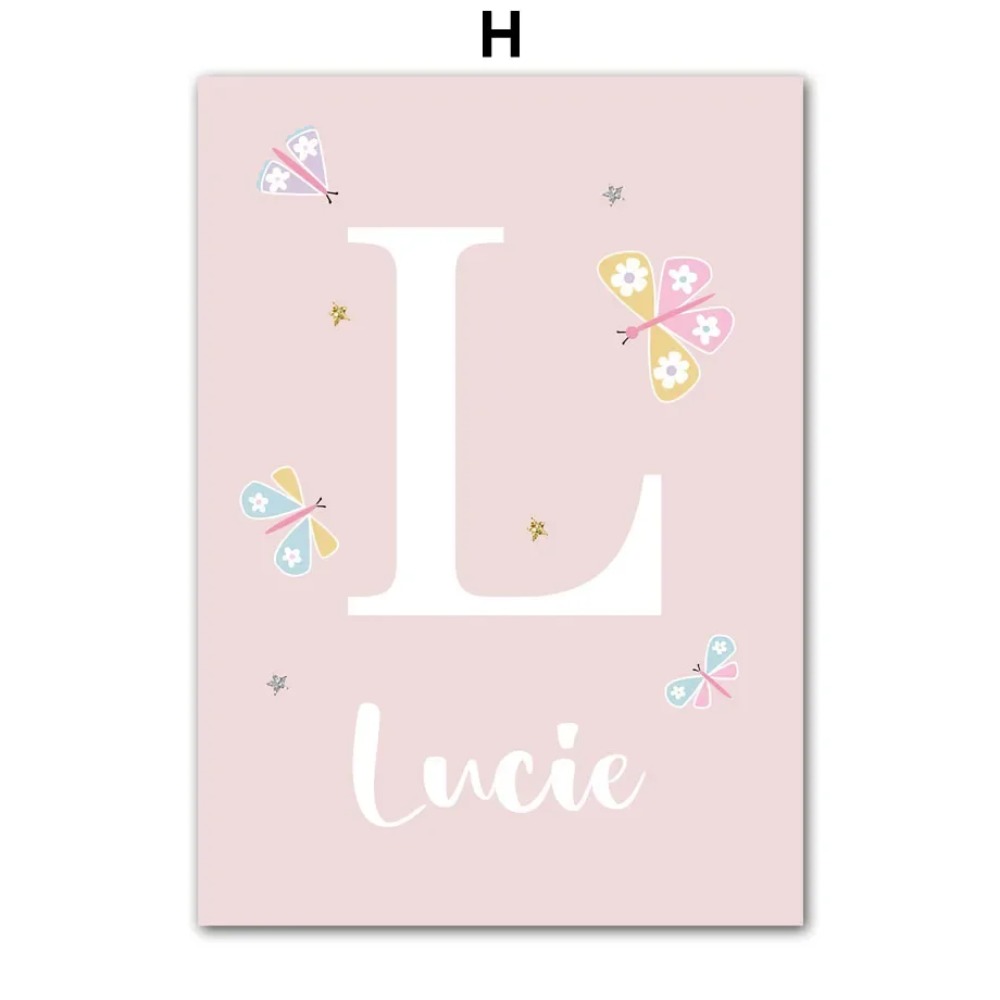 핑크 유니콘 토끼 무지개 구름 꽃 보육원 벽 예술 캔버 - Baby Name Wall Art 리뷰 및 가격