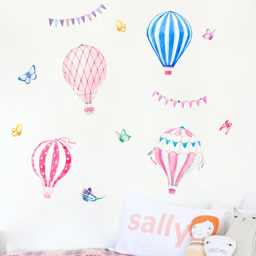 만화 뜨거운 공기 풍선 벽 스티커 어린이 침실 장식 벽 - Baby Nursery Murals 리뷰 및 가격