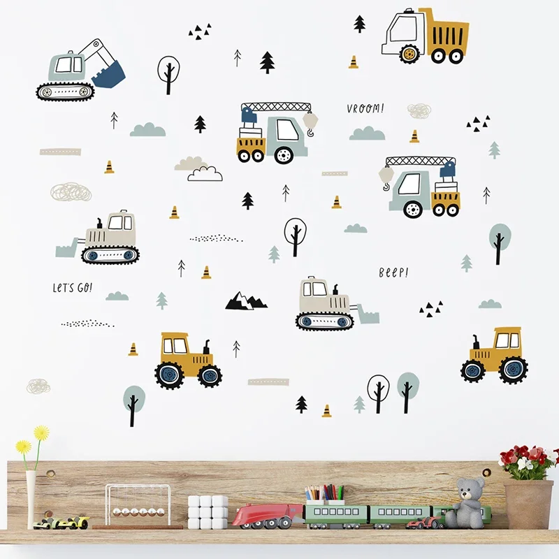 손으로 그린 ​​귀여운 자동차 화물 트럭 벽 스티커 어 - Wall Decal Nursery 리뷰 및 가격