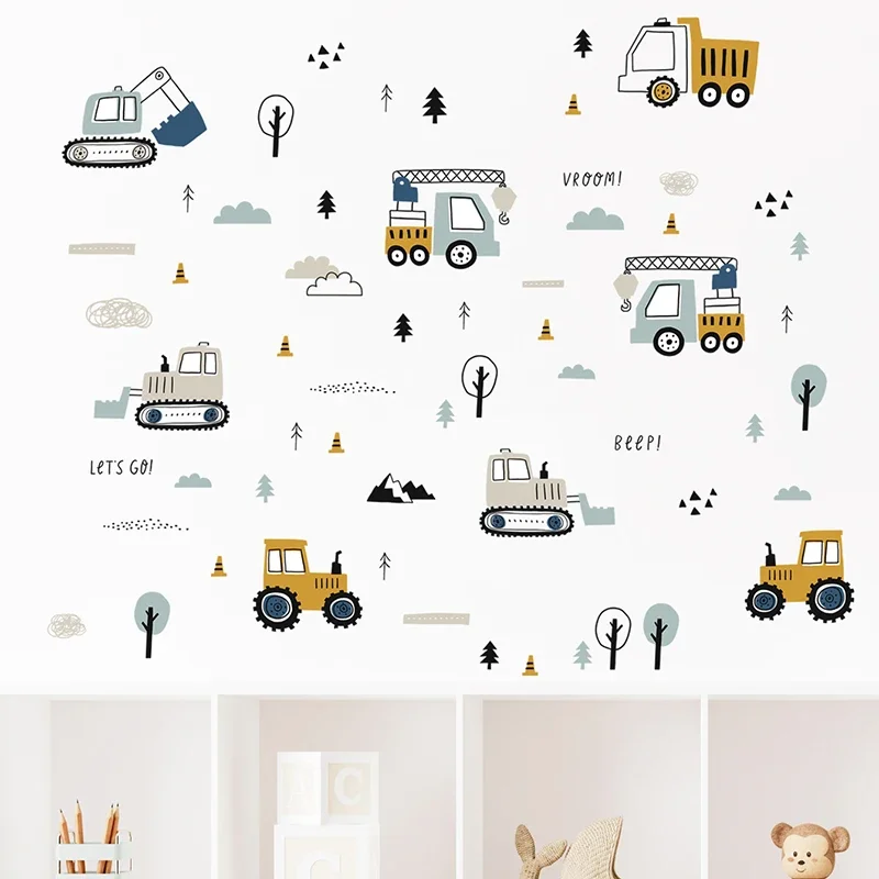 손으로 그린 ​​귀여운 자동차 화물 트럭 벽 스티커 어 - Wall Decal Nursery 리뷰 및 가격