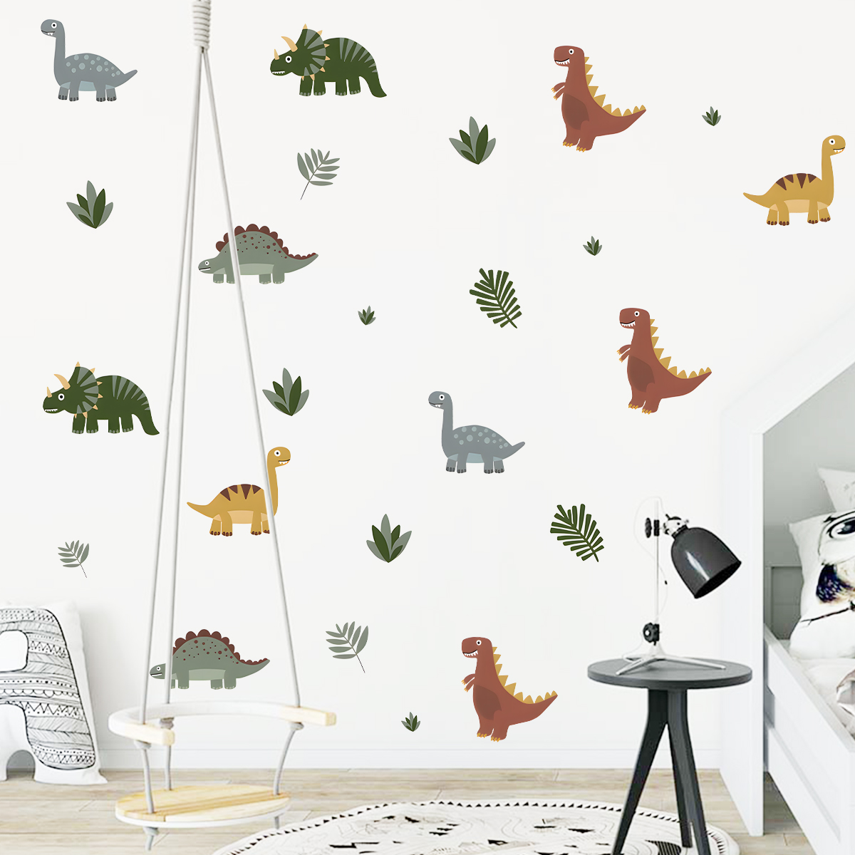 만화 귀여운 공룡 잎 동물 벽 스티커 어린이 방에 대  - Wall Decal Nursery 리뷰 및 가격