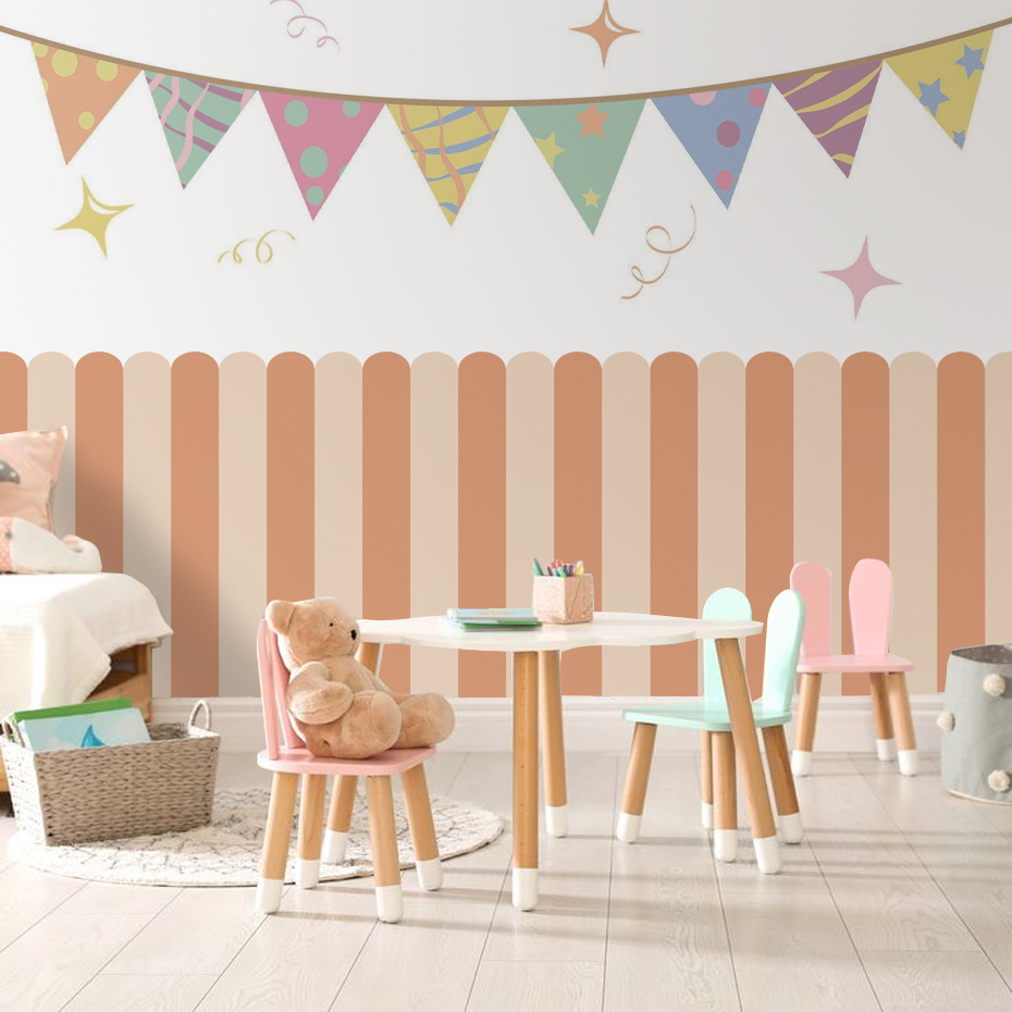 여러 가지 빛깔의 세로 줄무늬 아크 벽지 보육 어린이  - Wall Decal Nursery 리뷰 및 가격