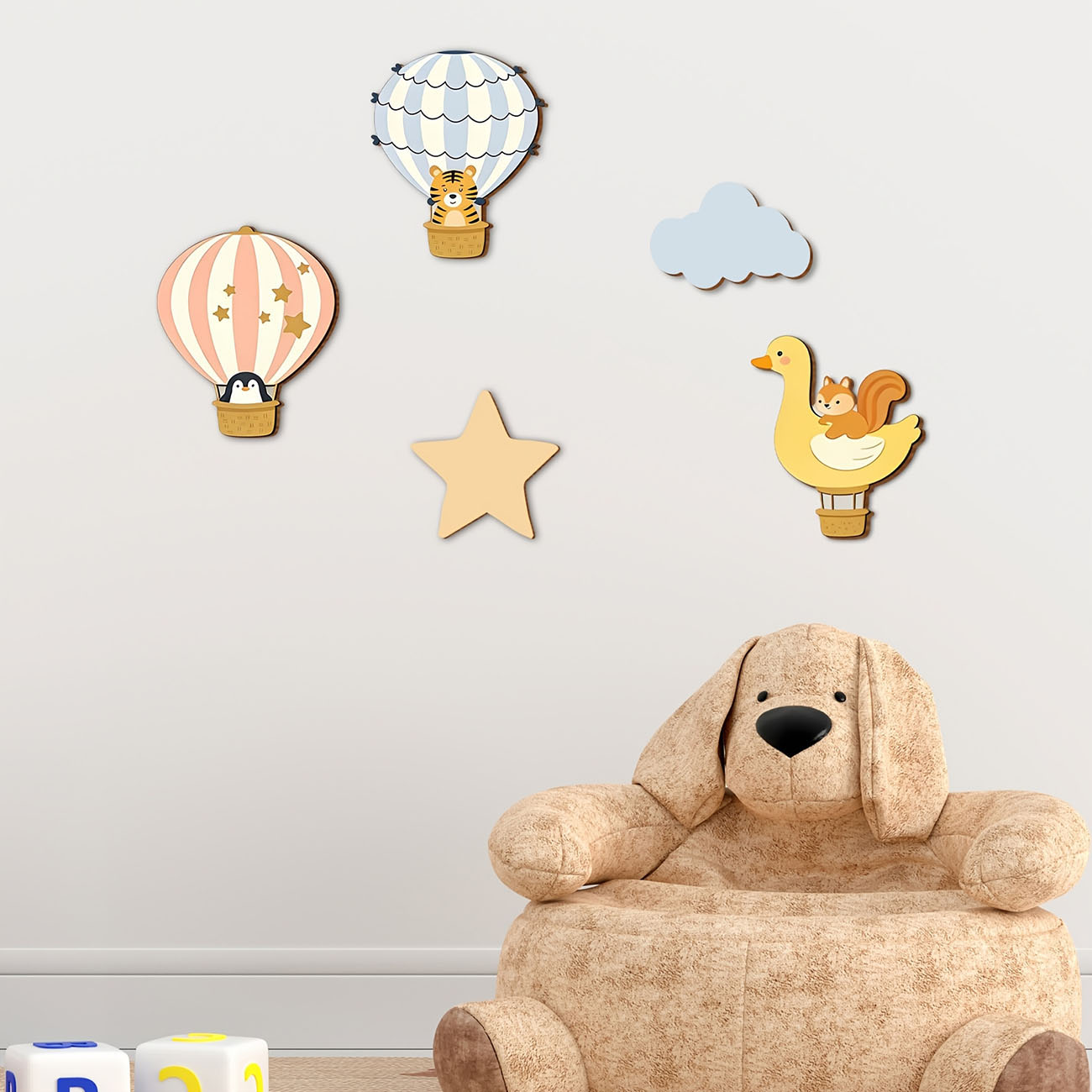 5개 동물 열기구 나무 벽 스티커 보육원 어린이 방 장 - Wall Decal Nursery 리뷰 및 가격