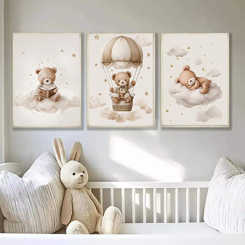 보헤미안 테디베어 동물 맞춤 아기 이름 유아방 캔버스  - Baby Name Wall Art 리뷰 및 가격